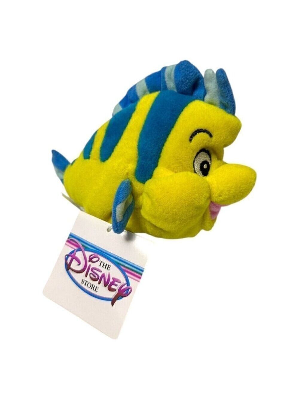 NWT 90s Disney Store FLOUNDER LITTLE MERMAID Vintage DISNEY Mini Beanie Doll